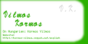 vilmos kormos business card